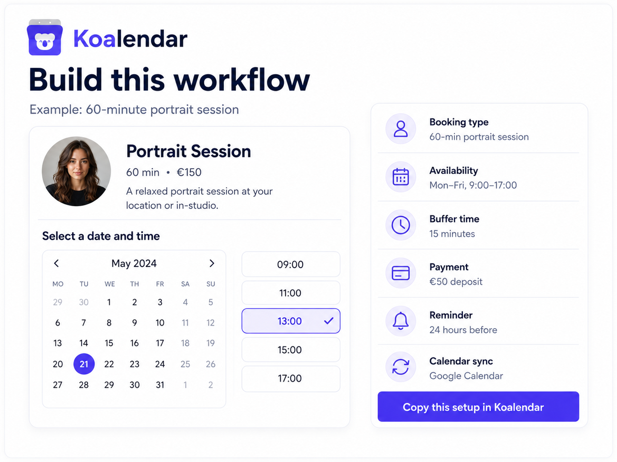 koalendar best scheduling app for photographers with free forever plan 
